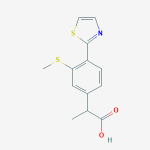 molecular formula C13H13NO2S2 B163057 2-[4-(Thiazol-2-yl)-3-methylthiophenyl]propanoic acid CAS No. 132483-58-0