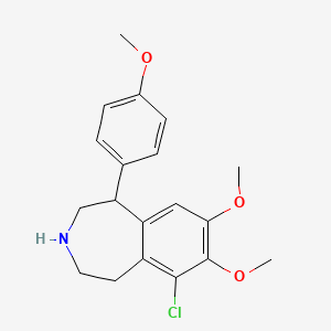 molecular formula C19H22ClNO3 B1630919 6-Chloro-2,3,4,5-tetrahydro-7,8-dimethoxy-1-(4-methoxyphenyl)-1H-3-benzazepine CAS No. 67287-53-0