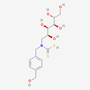 molecular formula C15H23NO6S2 B163095 N-4-Hydroxymethylbenzylglucamine dithiocarbamate CAS No. 127531-17-3