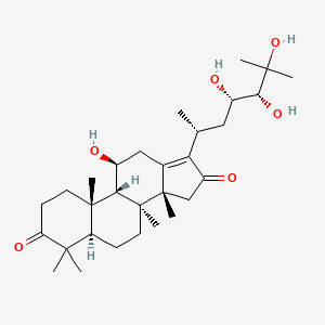 molecular formula C30H48O6 B1631142 (5R,8S,9S,10S,11S,14R)-11-hydroxy-4,4,8,10,14-pentamethyl-17-[(2R,4S,5R)-4,5,6-trihydroxy-6-methylheptan-2-yl]-2,5,6,7,9,11,12,15-octahydro-1H-cyclopenta[a]phenanthrene-3,16-dione CAS No. 124515-98-6