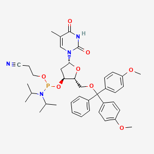 B1631464 5'-Dimethoxytrityl-3'-deoxythymidine 2'-[(2-cyanoethyl)-(N,N-diisopropyl)]-phosphoramidite CAS No. 98796-51-1