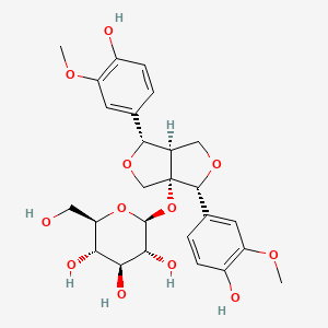 molecular formula C26H32O12 B1631711 1-羟基松脂酚 1-O-葡萄糖苷 