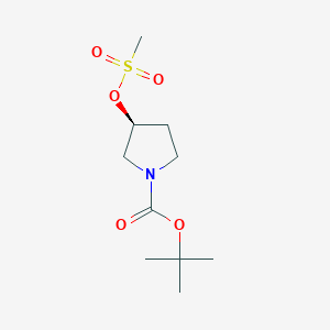 molecular formula C10H19NO5S B163202 (S)-tert-Butyl 3-((methylsulfonyl)oxy)pyrrolidine-1-carboxylate CAS No. 132945-75-6