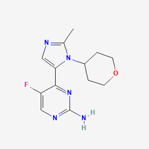 molecular formula C13H16FN5O B1632100 5-fluoro-4-(2-methyl-1-(tetrahydro-2H-pyran-4-yl)-1H-imidazol-5-yl)pyrimidin-2-amine 