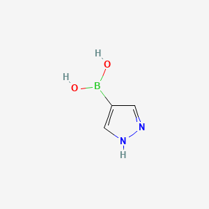 molecular formula C3H5BN2O2 B1632131 1H-吡唑-4-硼酸 CAS No. 763120-58-7