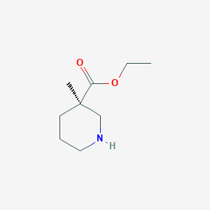 molecular formula C9H17NO2 B1632170 (R)-Ethyl 3-methylpiperidine-3-carboxylate CAS No. 297172-01-1