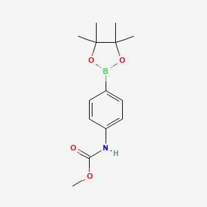 molecular formula C14H20BNO4 B1632176 甲基(4-(4,4,5,5-四甲基-1,3,2-二氧杂硼环-2-基)苯基)氨基甲酸酯 CAS No. 844500-75-0
