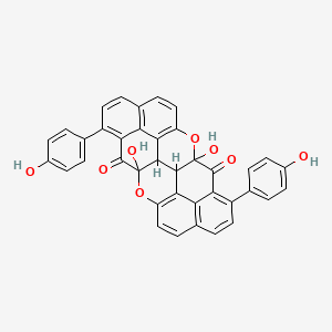 molecular formula C38H22O8 B1632179 4',4''-Dihydroxyanigorootin 