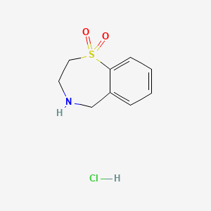 molecular formula C9H12ClNO2S B1632261 2,3,4,5-四氢苯并[f][1,4]噻氮杂环-1,1-二氧化物盐酸盐 CAS No. 24187-83-5
