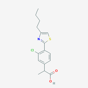 molecular formula C16H18ClNO2S B163230 2-[4-(4-Butylthiazol-2-yl)-3-chlorophenyl]propanoic acid CAS No. 138568-81-7