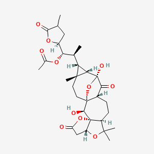 molecular formula C31H42O11 B1632335 [(1S,2S)-2-[(1R,2S,3S,7R,10S,13R,15S,16S,17R,18R)-2,15-二羟基-9,9,18-三甲基-5,14-二氧代-4,8,21-三氧杂六环[13.5.1.01,13.03,7.03,10.016,18]二十一烷-17-基]-1-[(2S)-4-甲基-5-氧代氧杂环丁烷-2-基]丙基]乙酸酯 CAS No. 1033288-92-4