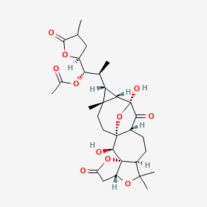 molecular formula C31H42O11 B1632335 [(1S,2S)-2-[(1R,2S,3S,7R,10S,13R,15S,16S,17R,18R)-2,15-Dihydroxy-9,9,18-trimethyl-5,14-dioxo-4,8,21-trioxahexacyclo[13.5.1.01,13.03,7.03,10.016,18]henicosan-17-yl]-1-[(2S)-4-methyl-5-oxooxolan-2-yl]propyl]acetat CAS No. 1033288-92-4