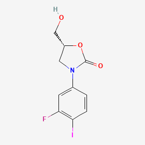 molecular formula C10H9FINO3 B1632414 (5R)-3-(3-氟-4-碘苯基)-5-羟甲基噁唑烷-2-酮 CAS No. 487041-08-7