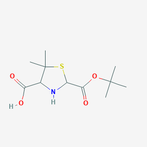 5,5-Dimethyl-2-[(2-methylpropan-2-yl)oxycarbonyl]-1,3-thiazolidine-4-carboxylic acid