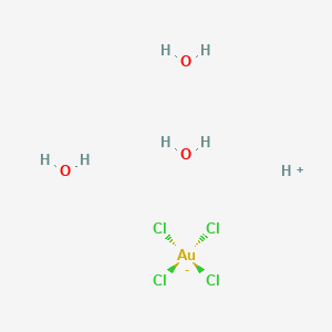 molecular formula AuCl4H7O3 B1632482 Hydrogen Tetrachloroaurate(III) Trihydrate 