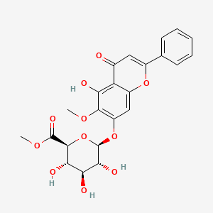 methyl (2S,3S,4S,5R,6S)-3,4,5-trihydroxy-6-(5-hydroxy-6-methoxy-4-oxo-2-phenylchromen-7-yl)oxyoxane-2-carboxylate