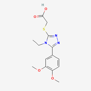 molecular formula C14H17N3O4S B1632647 [5-(3,4-Dimethoxy-phenyl)-4-ethyl-4H-[1,2,4]triazol-3-ylsulfanyl]-acetic acid 