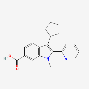 molecular formula C20H20N2O2 B1632719 3-cyclopentyl-1-methyl-2-pyridin-2-yl-1H-indole-6-carboxylic acid 