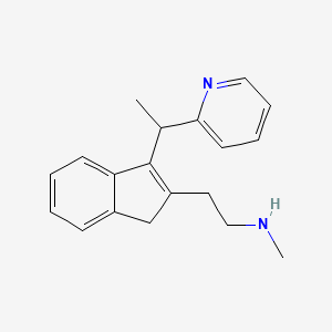 molecular formula C19H22N2 B1632878 N-Methyl-2-(3-(1-pyridin-2-ylethyl)-1H-inden-2-yl)ethanamine CAS No. 135784-56-4