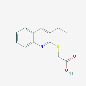 molecular formula C14H15NO2S B1632963 2-(3-Ethyl-4-methyl-2-quinolylthio)acetic acid 