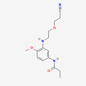 molecular formula C15H21N3O3 B1633066 Propanamide, N-[3-[[2-(2-cyanoethoxy)ethyl]amino]-4-methoxyphenyl]- CAS No. 68540-98-7