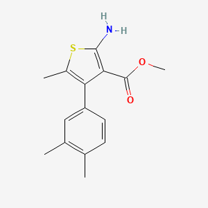 molecular formula C15H17NO2S B1633097 2-氨基-4-(3,4-二甲苯基)-5-甲硫代苯并呋喃-3-甲酸甲酯 CAS No. 350989-74-1