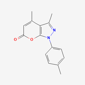 molecular formula C15H14N2O2 B1633378 3,4-Dimethyl-1-(4-methylphenyl)pyrano[2,3-c]pyrazol-6-one 