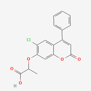 2-[(6-Chloro-2-oxo-4-phenyl-2H-chromen-7-yl)oxy]propanoic acid