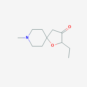 molecular formula C11H19NO2 B163346 2-Ethyl-8-methyl-1-oxa-8-azaspiro[4.5]decan-3-one CAS No. 132041-83-9