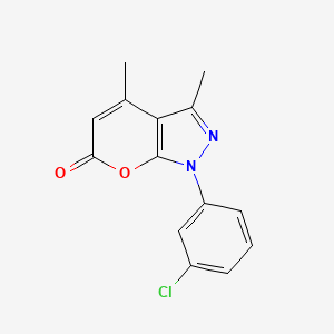 1-(3-Chlorophenyl)-3,4-dimethylpyrano[2,3-c]pyrazol-6(1H)-one