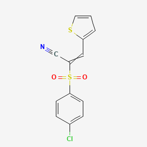 2-((4-Chlorophenyl)sulfonyl)-3-(2-thienyl)prop-2-enenitrile