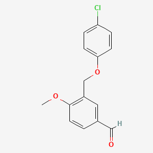 molecular formula C15H13ClO3 B1633627 3-[(4-Chlorophenoxy)methyl]-4-methoxybenzaldehyde CAS No. 329222-77-7