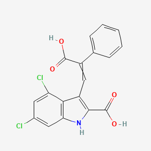 molecular formula C18H11Cl2NO4 B1633640 3-(2-carboxy-2-phenylethenyl)-4,6-dichloro-1H-indole-2-carboxylic acid 