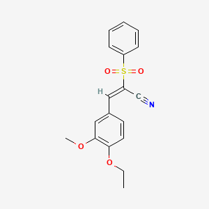 molecular formula C18H17NO4S B1633696 3-(4-Ethoxy-3-methoxyphenyl)-2-(phenylsulfonyl)acrylonitrile 