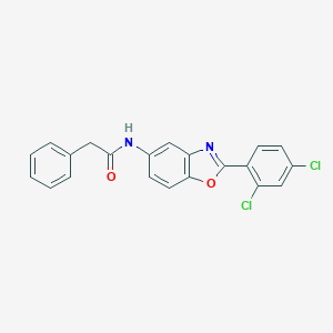 molecular formula C21H14Cl2N2O2 B163371 N-[2-(2,4-二氯苯基)-1,3-苯并恶唑-5-基]-2-苯基乙酰胺 CAS No. 388086-13-3