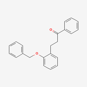 molecular formula C22H20O2 B1633794 1-Propanone, 1-phenyl-3-[2-(phenylmethoxy)phenyl]- 