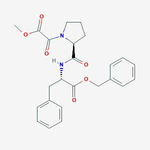 molecular formula C24H26N2O6 B163385 N-Carbomethoxycarbonyl-prolyl-phenylalanyl-benzyl ester CAS No. 129987-97-9