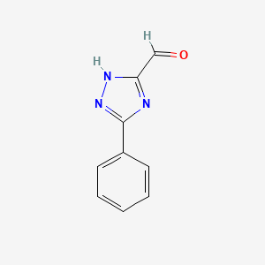 molecular formula C9H7N3O B1633954 s-Triazole-3-carboxaldehyde, 5-phenyl- 