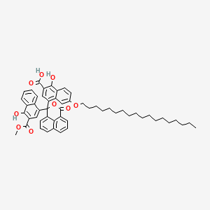 molecular formula C53H58O9 B1633981 2-Naphthalenecarboxylic acid, 1-hydroxy-4-[1-[4-hydroxy-3-(methoxycarbonyl)-1-naphthalenyl]-3-oxo-1H,3H-naphtho[1,8-cd]pyran-1-yl]-6-(octadecyloxy)- CAS No. 38122-80-4