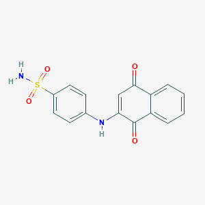 molecular formula C16H12N2O4S B163404 4-[(1,4-Dioxo-2-naphthalenyl)amino]benzenesulfonamide CAS No. 19992-50-8