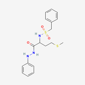 molecular formula C18H23N3O3S2 B1634133 N-[4-methylsulfanyl-1-oxo-1-(2-phenylhydrazinyl)butan-2-yl]-1-phenylmethanesulfonamide CAS No. 7474-67-1