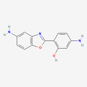 molecular formula C13H11N3O2 B1634269 5-Amino-2-(5-aminobenzo[d]oxazol-2-yl)phenol 