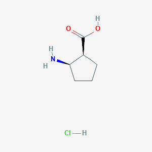 molecular formula C6H12ClNO2 B163433 (1S,2R)-(+)-2-Amino-1-cyclopentanecarboxylic acid hydrochloride CAS No. 128052-92-6