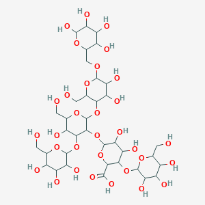 B163435 6-[2-[4,5-Dihydroxy-2-(hydroxymethyl)-6-[(3,4,5,6-tetrahydroxyoxan-2-yl)methoxy]oxan-3-yl]oxy-5-hydroxy-6-(hydroxymethyl)-4-[3,4,5-trihydroxy-6-(hydroxymethyl)oxan-2-yl]oxyoxan-3-yl]oxy-4,5-dihydroxy-3-[3,4,5-trihydroxy-6-(hydroxymethyl)oxan-2-yl]oxyoxane-2-carboxylic acid CAS No. 133957-16-1
