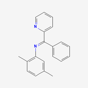 molecular formula C20H18N2 B1634386 Benzenamine, 2,5-dimethyl-N-(phenyl-2-pyridinylmethylene)- 
