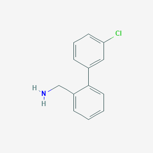 molecular formula C13H12ClN B1634405 [2-(3-Chlorophenyl)phenyl]methanamine 