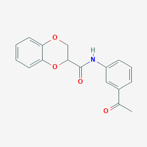 molecular formula C17H15NO4 B1634516 N-(3-acetylphenyl)-2,3-dihydro-1,4-benzodioxine-3-carboxamide 