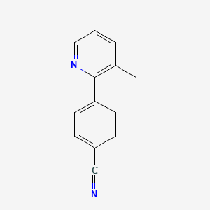 molecular formula C13H10N2 B1634544 4-(3-Methylpyridin-2-yl)benzonitrile CAS No. 885955-81-7