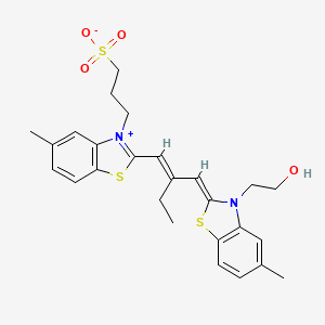 3-[2-[(E)-2-[(Z)-[3-(2-hydroxyethyl)-5-methyl-1,3-benzothiazol-2-ylidene]methyl]but-1-enyl]-5-methyl-1,3-benzothiazol-3-ium-3-yl]propane-1-sulfonate