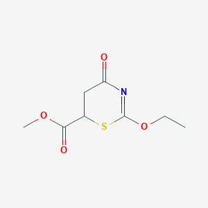 molecular formula C8H11NO4S B163461 4H-1,3-Thiazine-6-carboxylicacid,2-ethoxy-5,6-dihydro-4-oxo-,methylester(9CI) CAS No. 132791-59-4